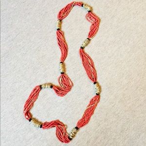 *SALE* Beaded Rope Necklace with Wire Wrap Accents